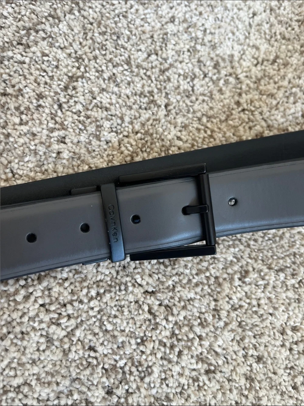 Calvin Klein Black and Gray Bola  Leather Men's Belt 38/40